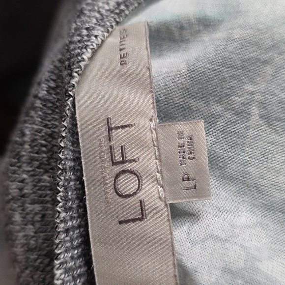 LOFT Heather Gray Knit Cardigan 3/4 Sleves - Picture 2 of 4
